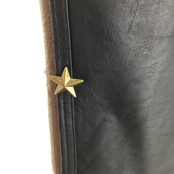 Jagger & Stone Black Leather Pants with Gold Stars - Picture 4 of 7